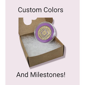 NA Narcotics Anonymous 6 years bronze medallion modified with gems!